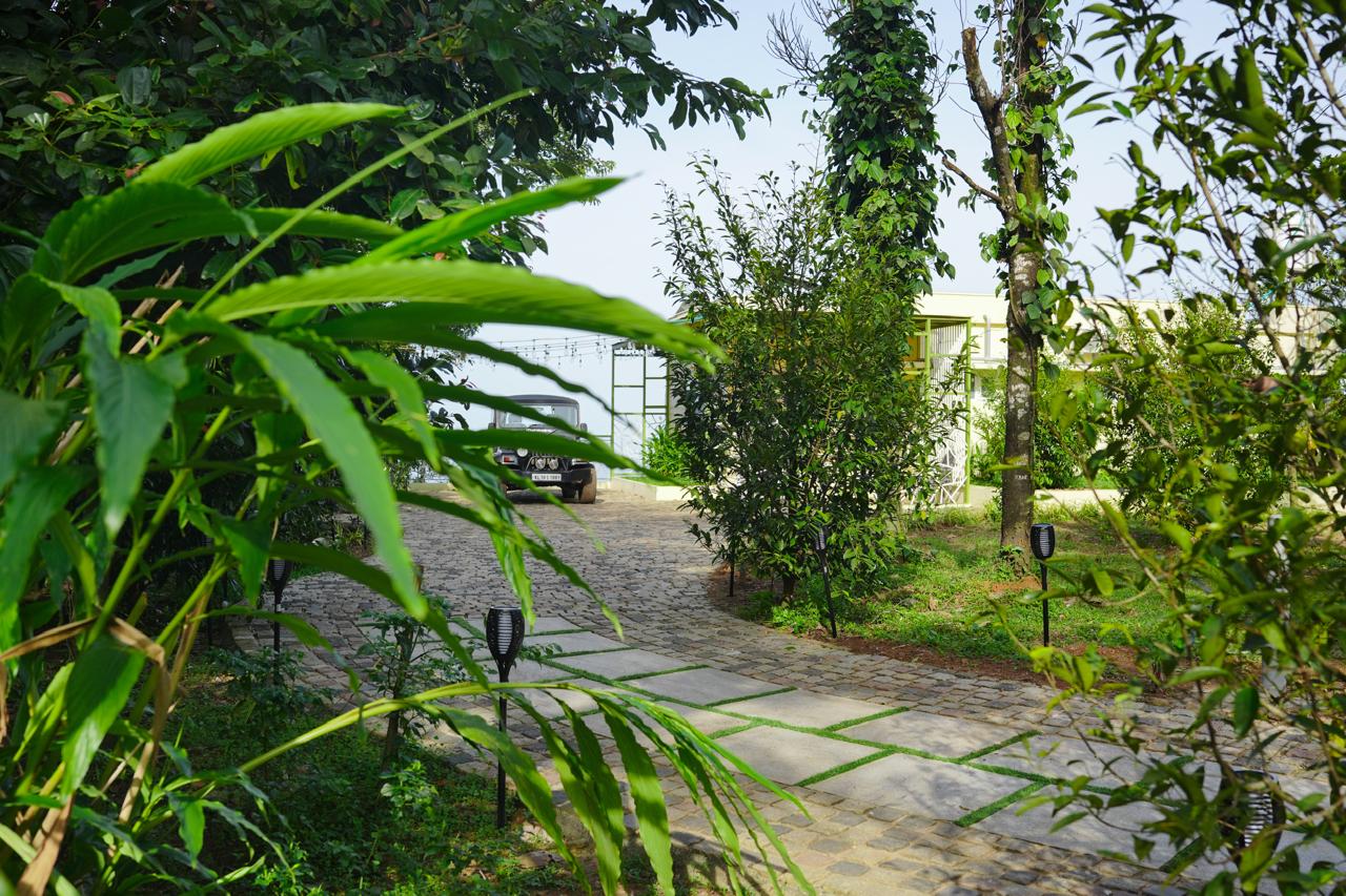 Garden path and evening relaxation spaces